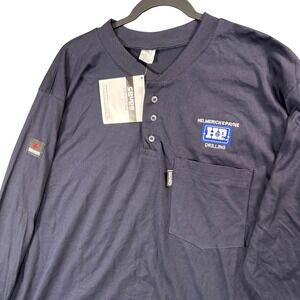 CRUDE FR Flame Resistant Henley Work Shirt Long Sleeve Mens 2XL Tall H&P NWT